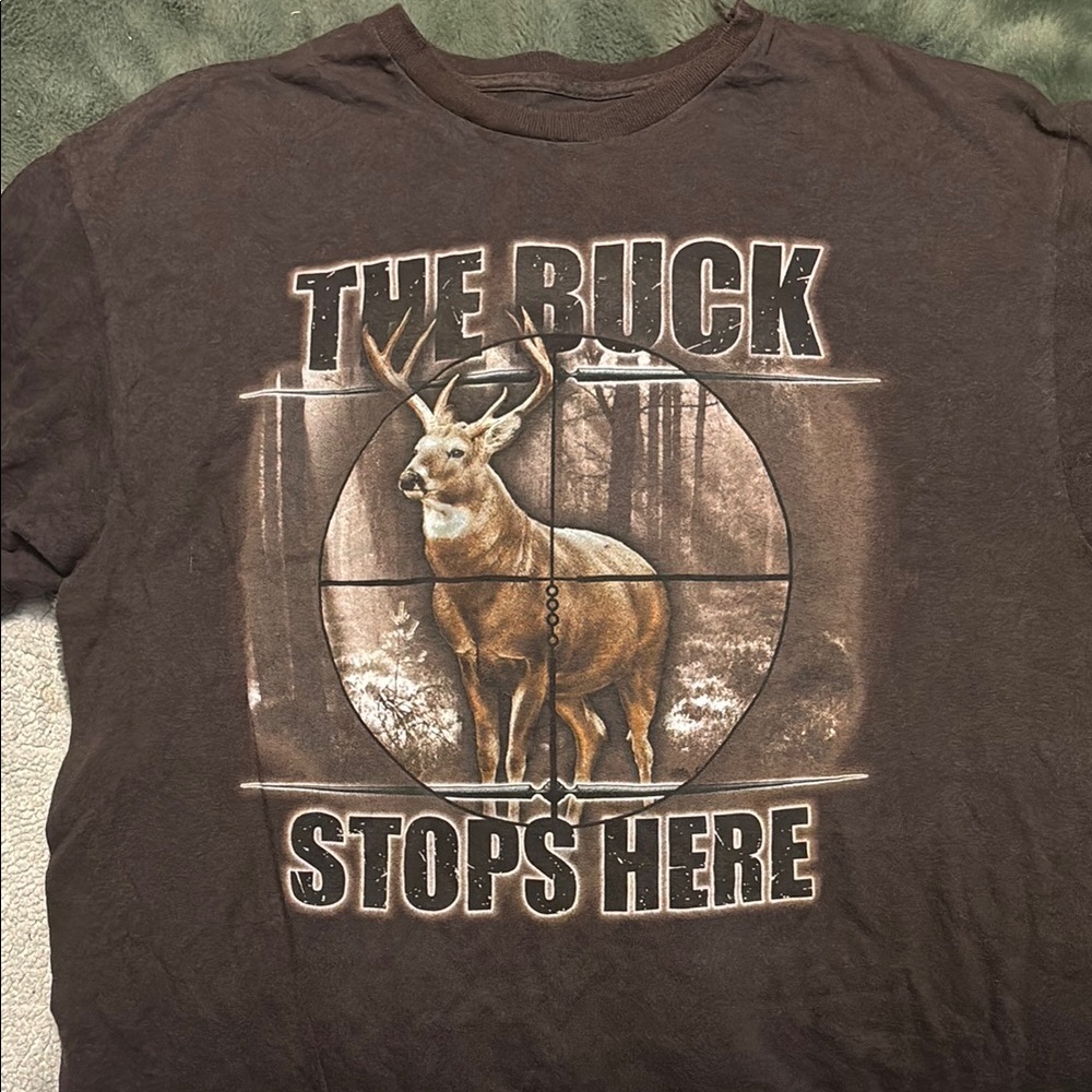 The Buck Stops Here Graphic T-Shirt - Brown